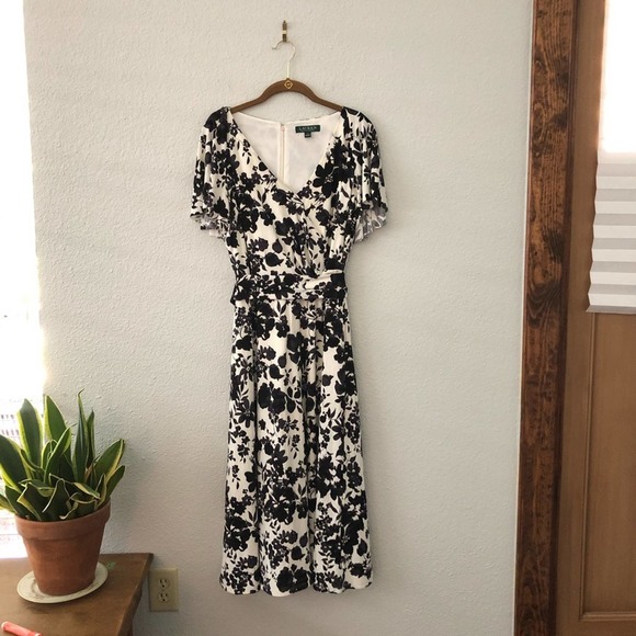 Ralph Lauren Dresses & Skirts - Ralph Lauren Black & White Floral Dress Wedding
